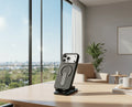 Luxury Leather MagSafe Case with Ring Kickstand for iPhone